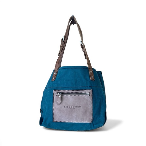 Liebeskind Berlin Canvas & Leather Handbag Tote Hunter Green - Picture 1 of 8